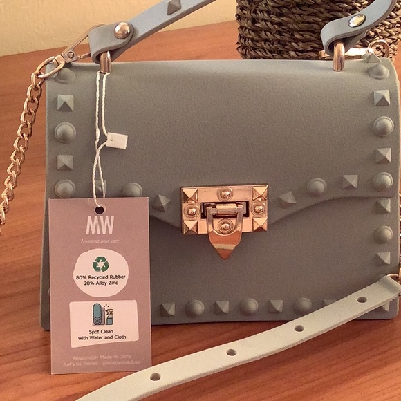 NWT MW Gray Studded Purse 💜💜💜 - Picture 4 of 10